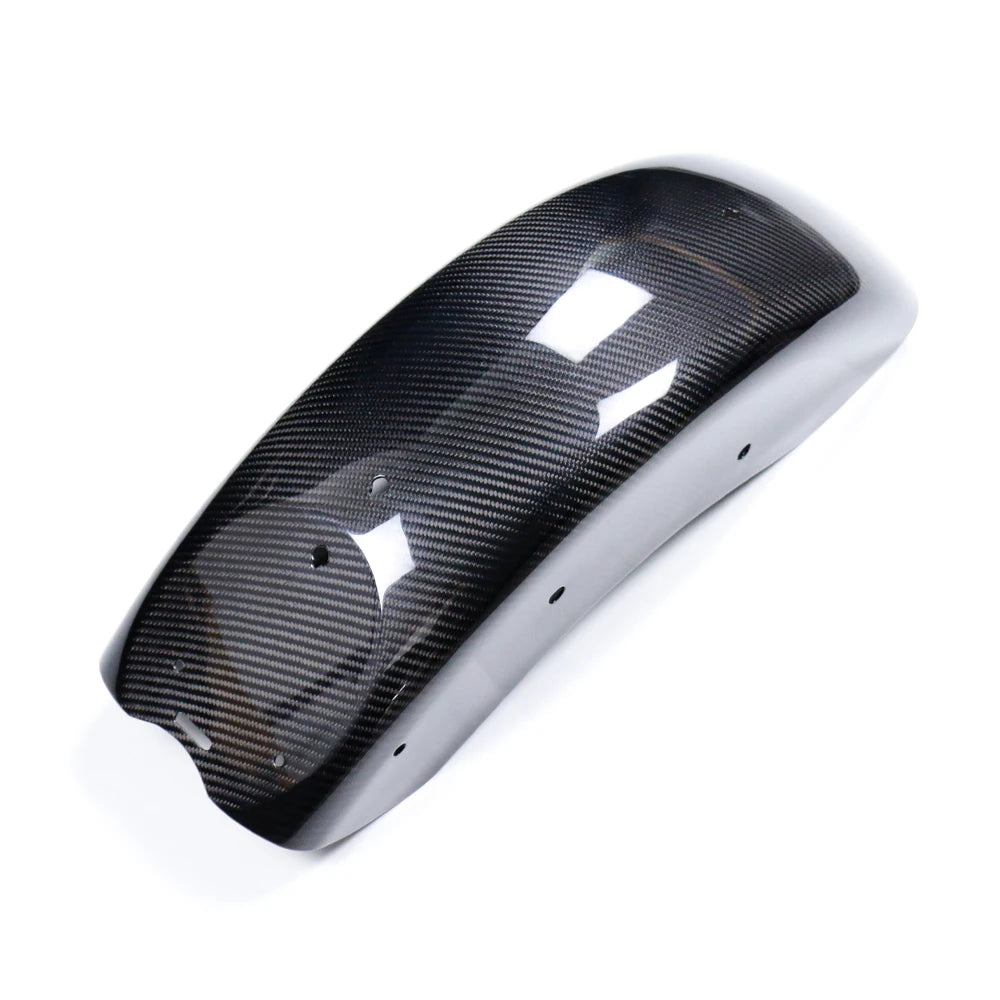 Harley-Davidson Street Bob carbon fiber rear fender top and mounting hole view