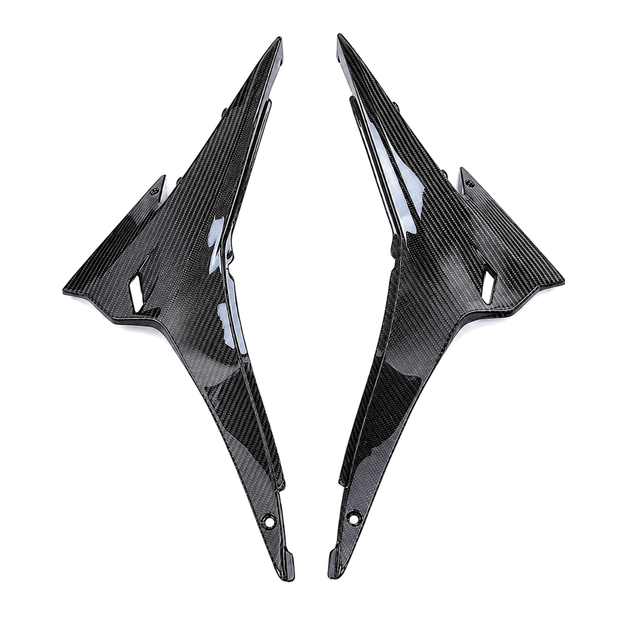Aprilia GPR 250R 2021-2023 carbon fiber rider seat side panels - view 1 | ZOOMVIBE MOTO