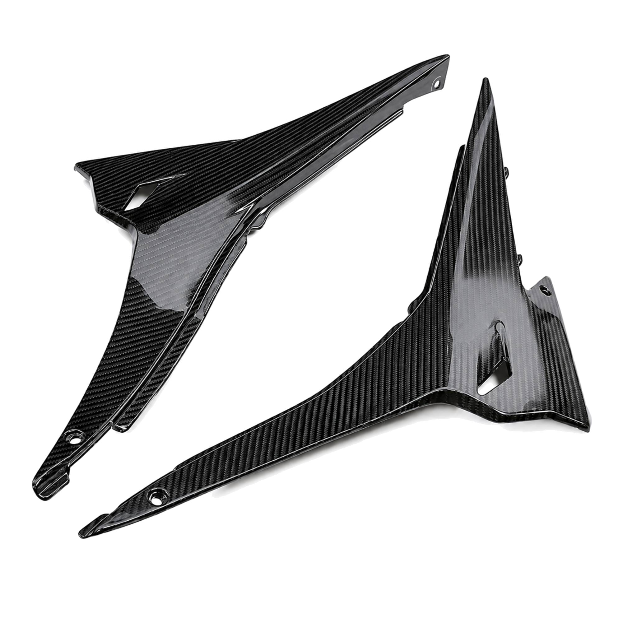 Aprilia GPR 250R 2021-2023 carbon fiber rider seat side panels - view 2 | ZOOMVIBE MOTO