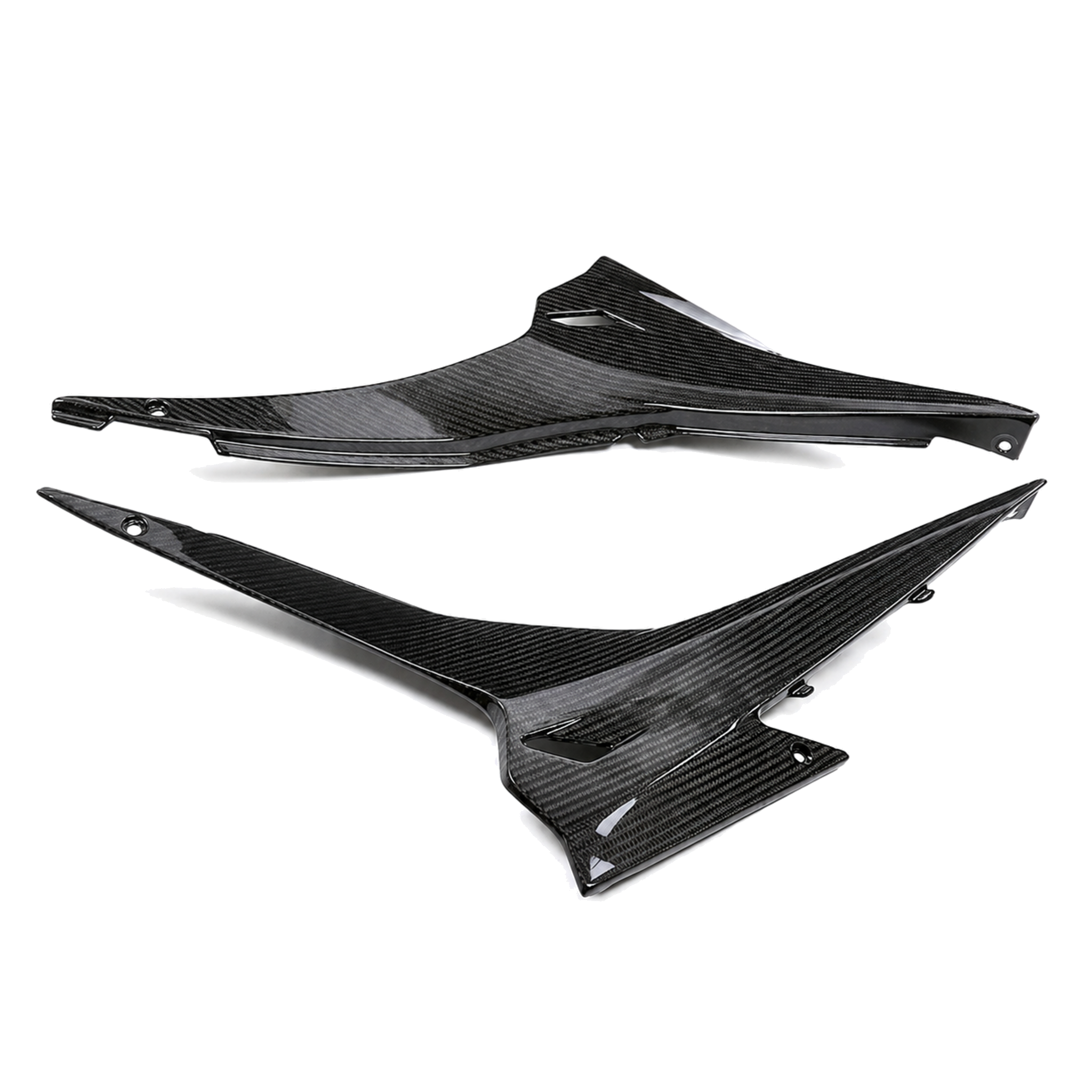 Aprilia GPR 250R 2021-2023 carbon fiber rider seat side panels - view 3 | ZOOMVIBE MOTO