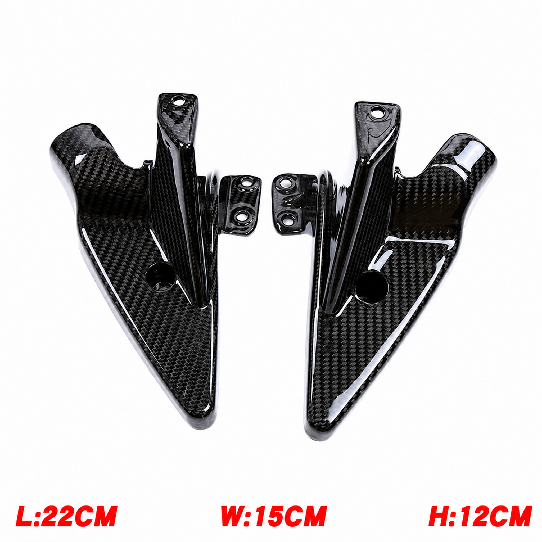 Aprilia GPR 250R 2021-2023 carbon fiber fuel tank side panels - dimensions L:22CM W:15CM H:12CM | ZOOMVIBE MOTO