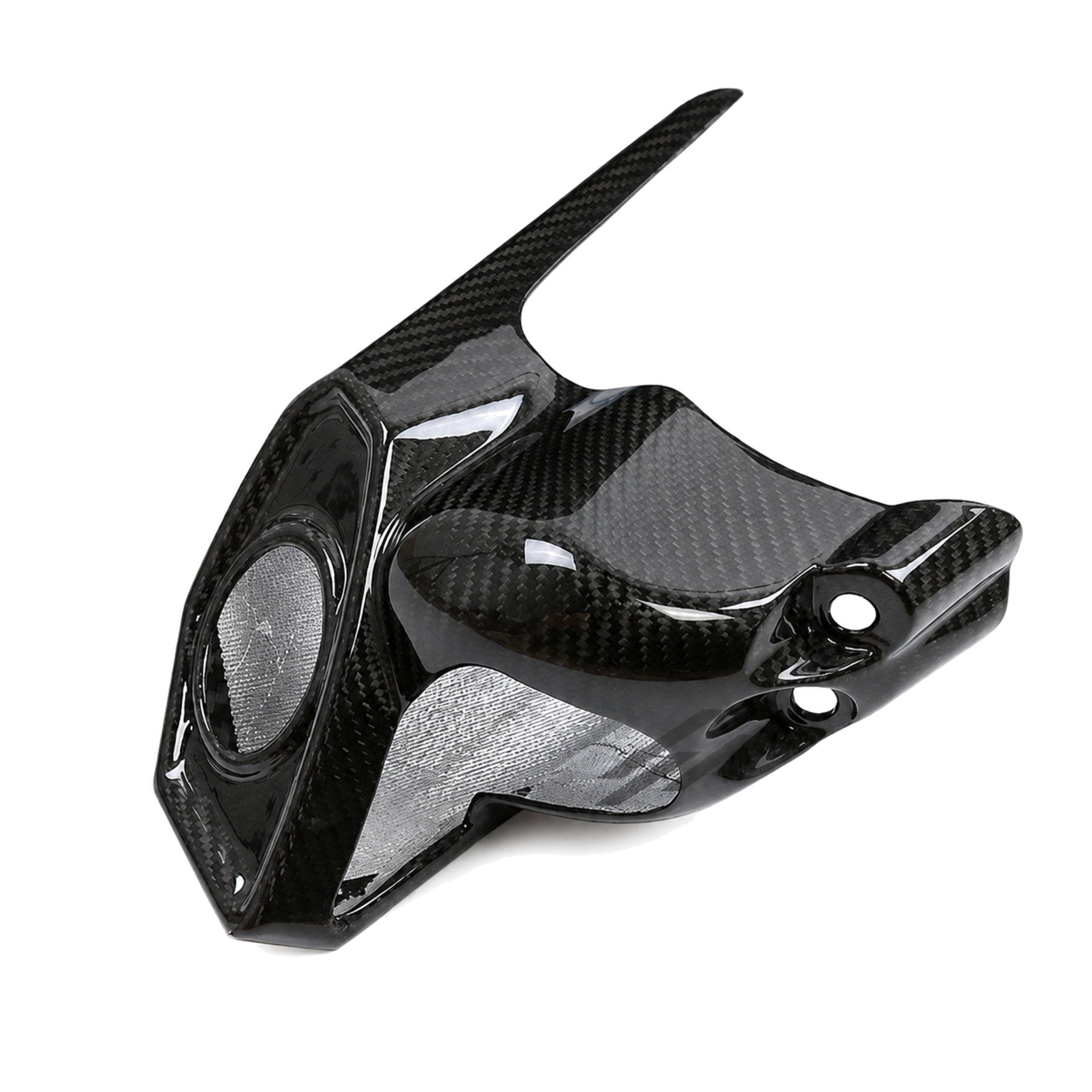 Aprilia GPR 250R 2021-2023 carbon fiber exhaust heat shield - view 1 | ZOOMVIBE MOTO