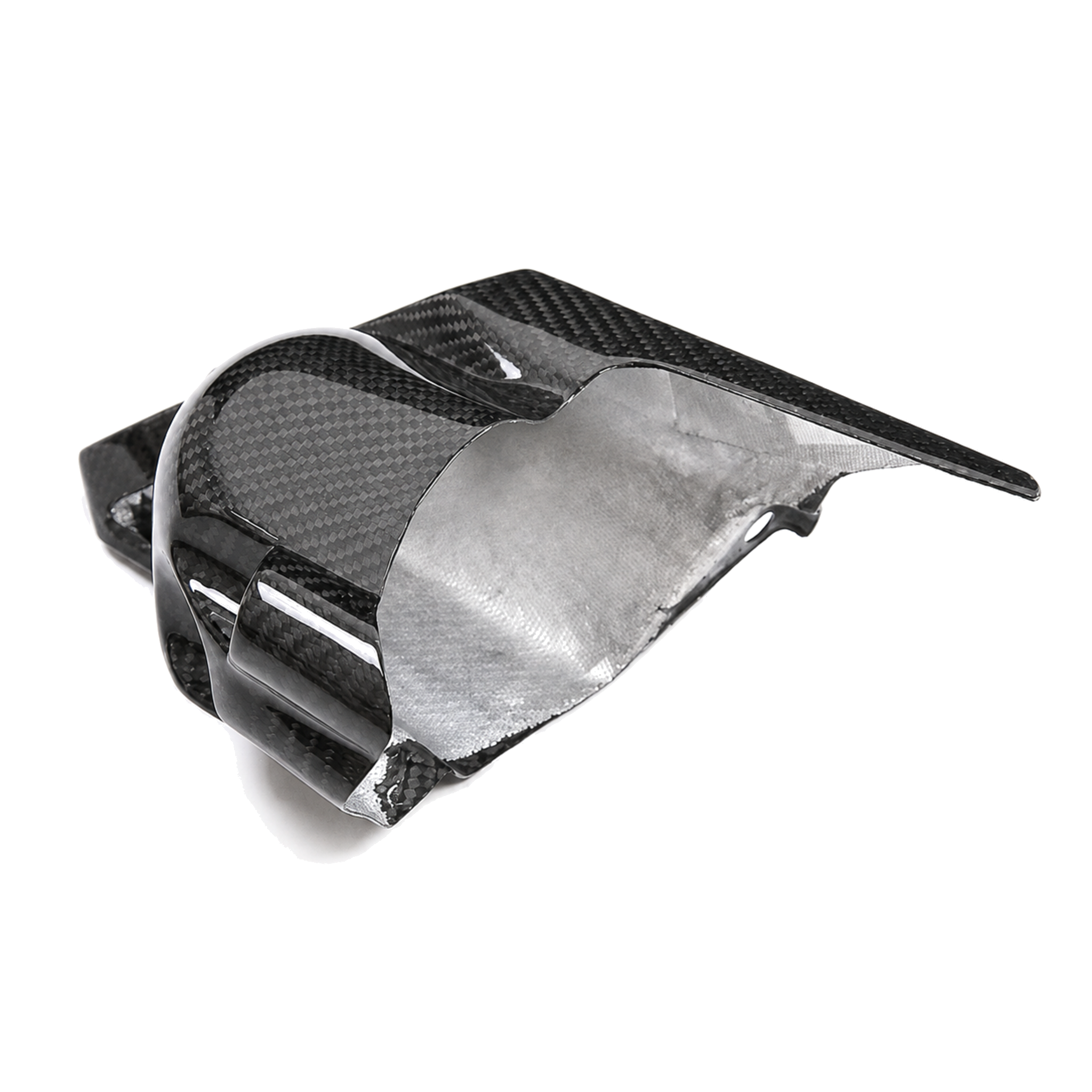 Aprilia GPR 250R 2021-2023 carbon fiber exhaust heat shield - view 3 | ZOOMVIBE MOTO