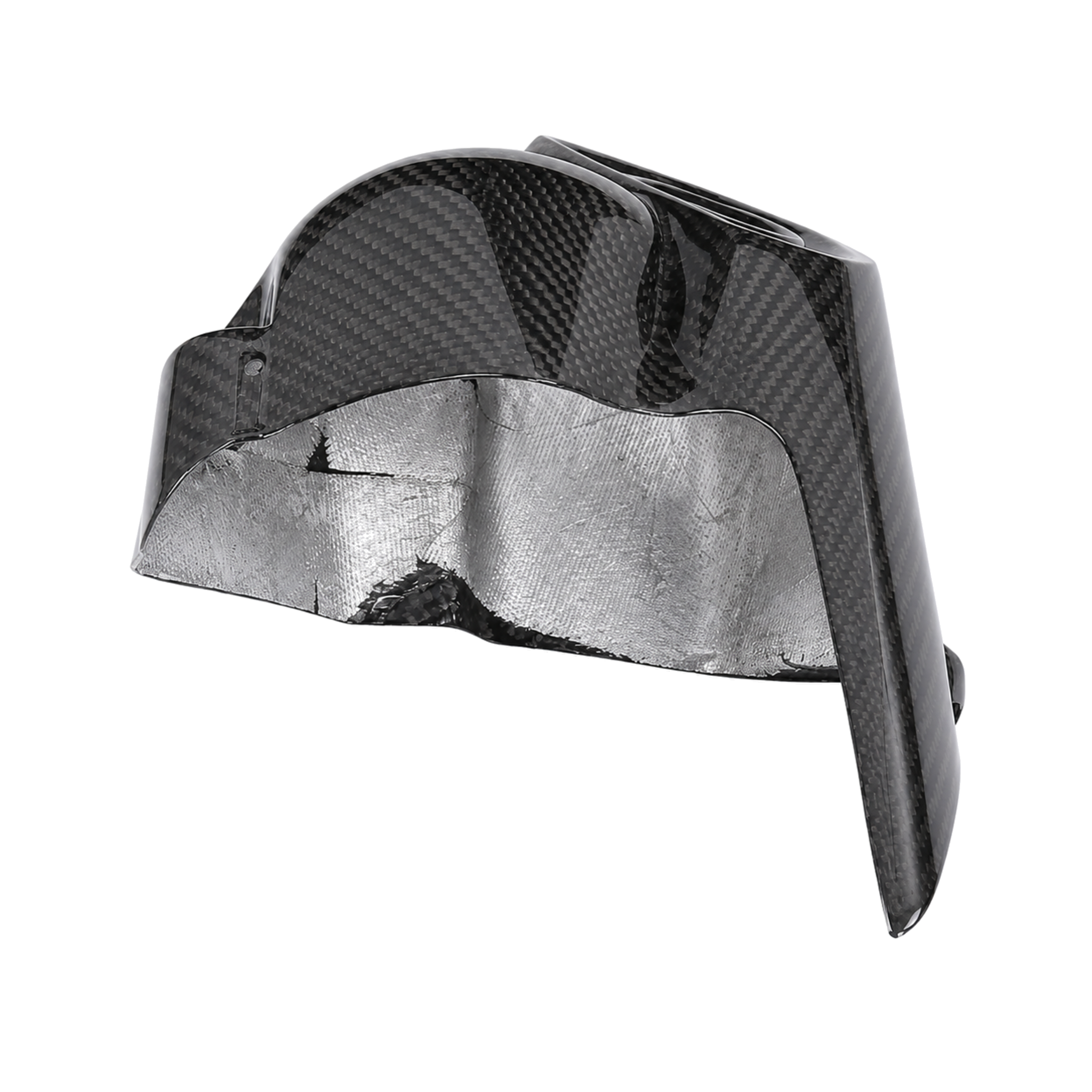 Aprilia GPR 250R 2021-2023 carbon fiber exhaust heat shield - view 4 | ZOOMVIBE MOTO
