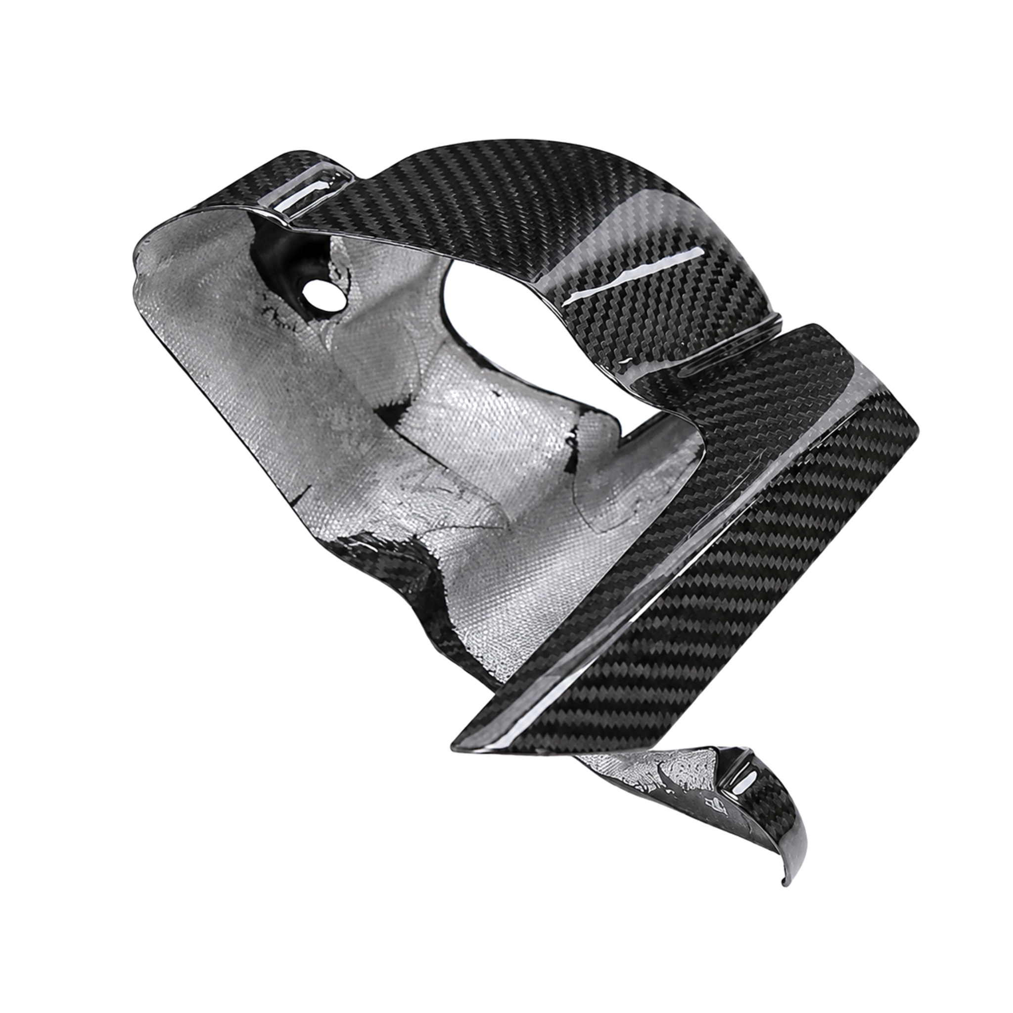 Aprilia GPR 250R 2021-2023 carbon fiber exhaust heat shield - view 5 | ZOOMVIBE MOTO