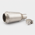 CFMOTO 450SR slip-on muffler product and mounting clamp view