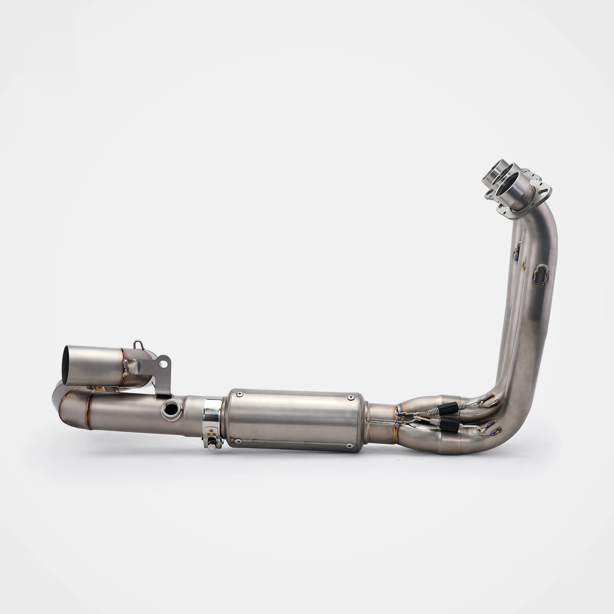 CFMOTO 675NK 2024-2026 stainless steel full exhaust system side view