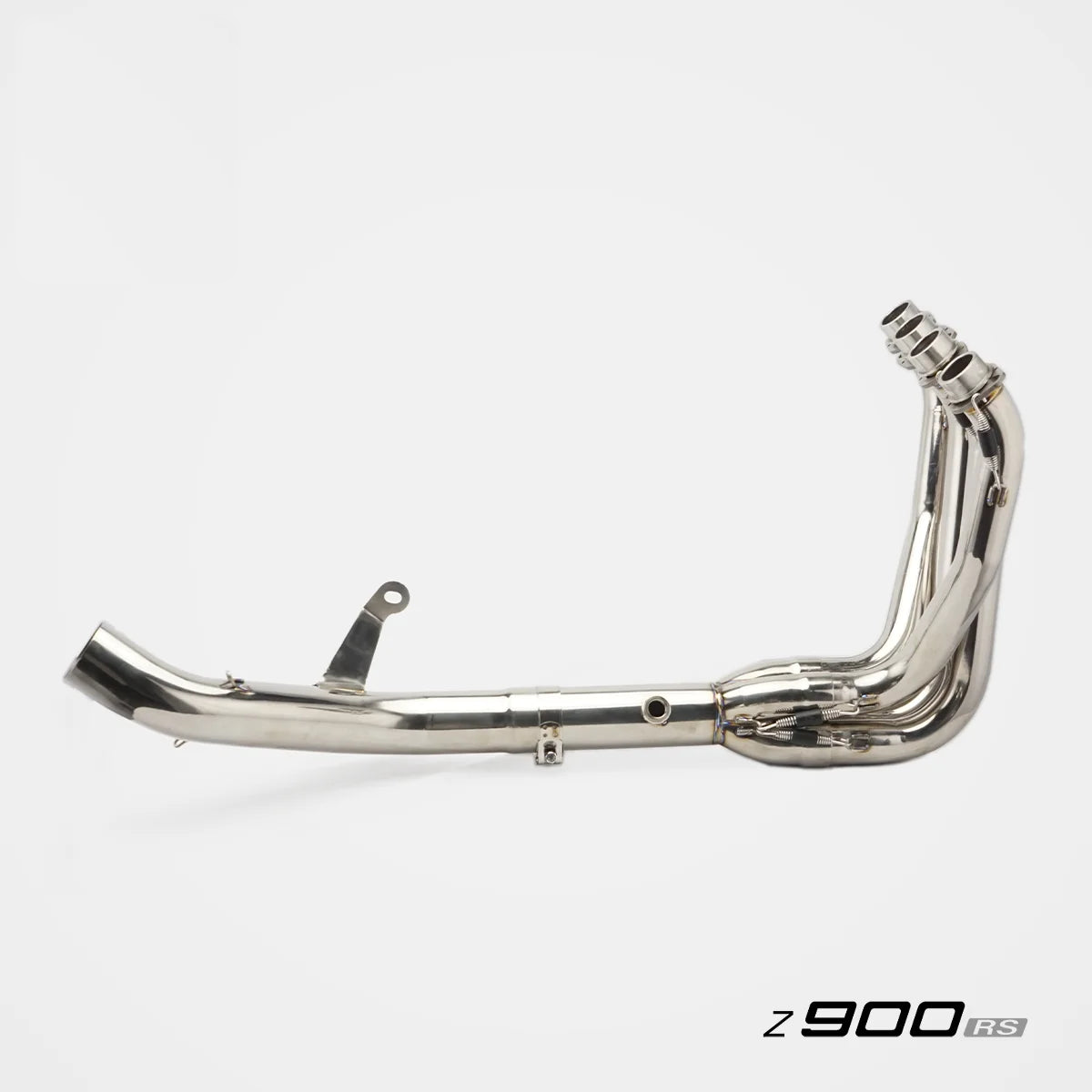 Kawasaki Z900RS clean stainless exhaust headers and mid pipe