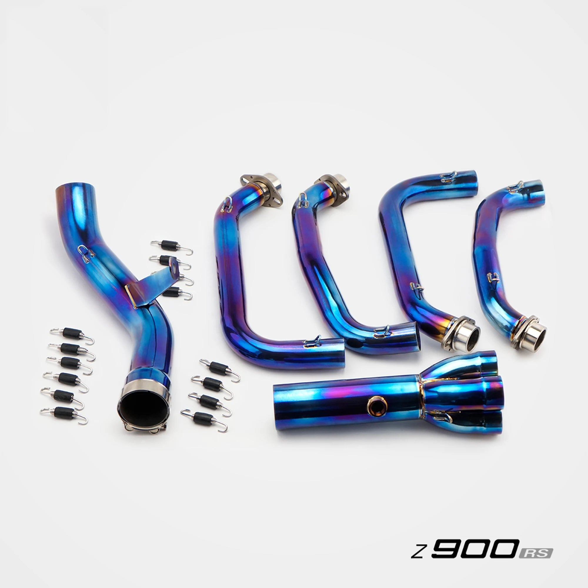 Kawasaki Z900RS clean titanium exhaust header component kit