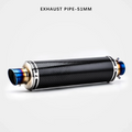 Universal 51mm stainless steel blue motorcycle muffler image 1