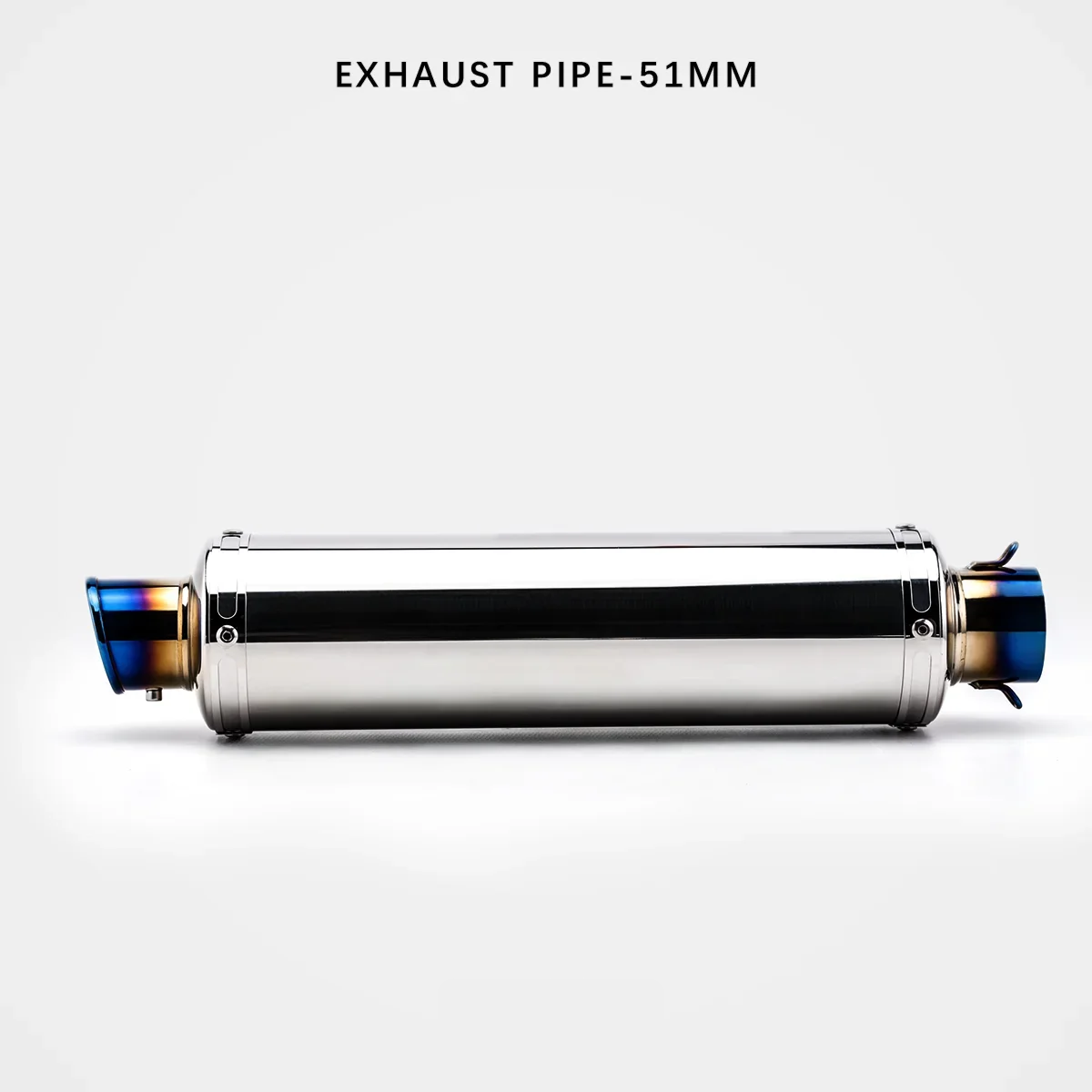 Universal 51mm stainless steel blue motorcycle muffler image 2
