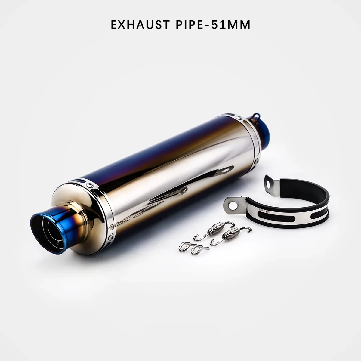 Universal 51mm stainless steel blue motorcycle muffler image 3