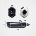 Universal 51mm carbon-tip muffler 650mm dimensions
