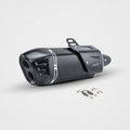Universal 51mm black carbon-fiber dual-outlet muffler