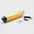 Universal 51mm dual-outlet motorcycle muffler in gold