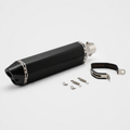 Universal 51mm dual-outlet motorcycle muffler in matte black