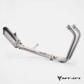 Yamaha MT-07 clean stainless steel full exhaust rear-angle view