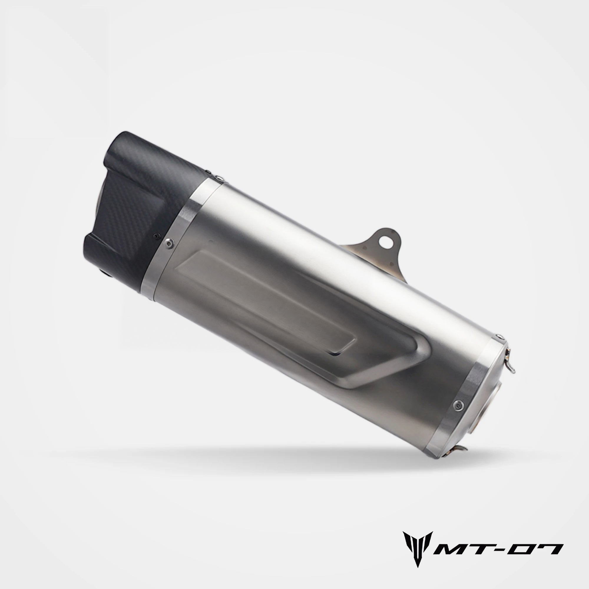 Yamaha MT-07 clean stainless steel muffler detail