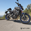 Yamaha MT-09 clean full exhaust installed outdoors