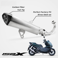 2025-2026 ZONTES 150X Full Exhaust System carbon fiber tip and direct bolt-on details