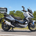 ZONTES 368G motorcycle with installed exhaust outdoors