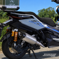 ZONTES 368G clean slip-on exhaust installed left-side view outdoors