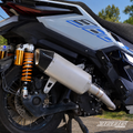 ZONTES 368G clean plain canister slip-on exhaust installed outdoors